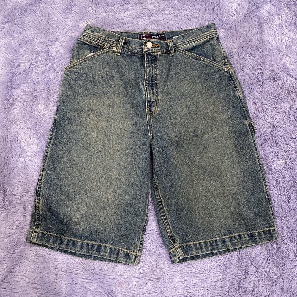 Vintage Bugle Boy Jeans Blue Denim Carpenter Jean Short Y2K Hip hop Size 32‎